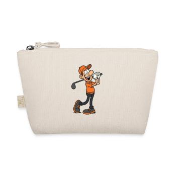 Cartoon Golfer - Männlich - Bio-Täschchen - Natur - Vorne