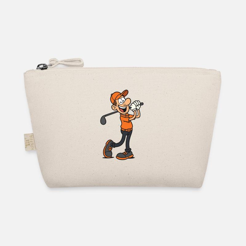 Cartoon Golfer - Männlich - Bio-Täschchen - Natur