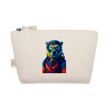WPAP Style Animals - Polar Bear in Diving Suit Breathing Apparatus - Organic Pouch - nature - Front