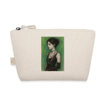 femme collier perles vert élégante omikly pop art - Trousse biologique - nature - Devant