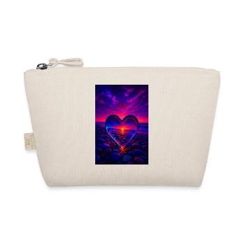 Galactic Heart Sunset – Magisches Herz-Design - Bio-Täschchen - Natur - Vorne