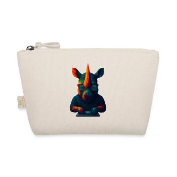 WPAP Style Animals - Techno Rhino with Sunglasses - Organic Pouch - nature - Front
