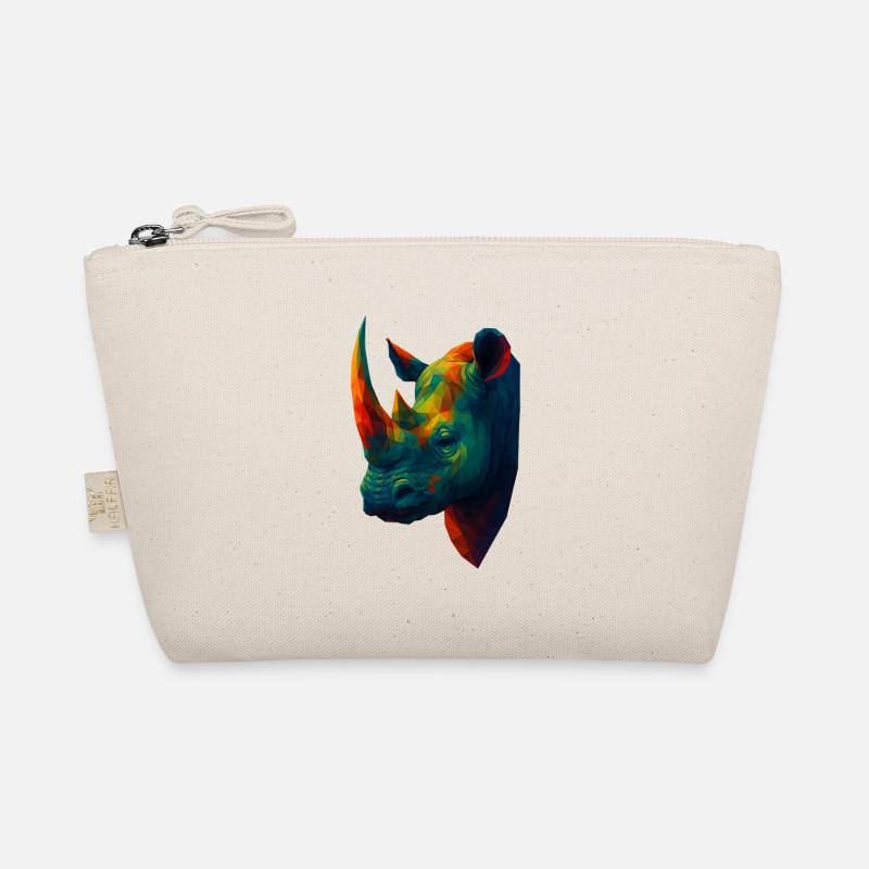WPAP Style Animals - Rhino Portrait Organic Pouch
