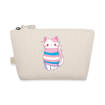 Transgender Cat Trans Kawaii LGBTQ+ Pride - Organic Pouch - nature - Front