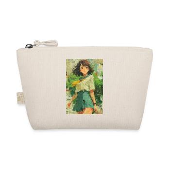 Textured Anime Girl Collage Art - Organic Pouch - nature - Front