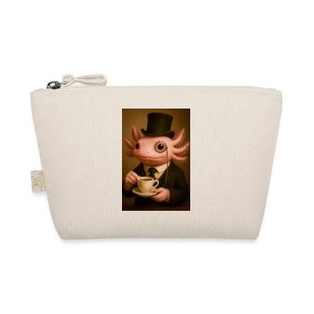Dapper Axolotl with Coffee - Organic Pouch - nature - Front