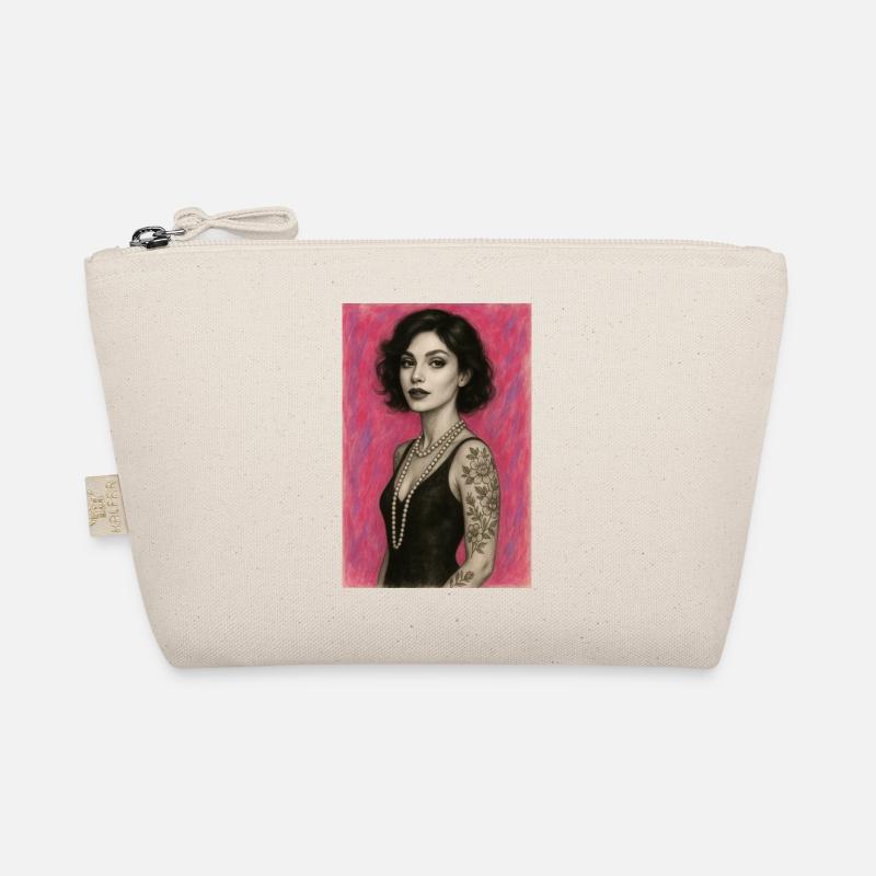 Frau Halskette Perlen Rosa Elegant Omikly Pop Art Bio-Täschchen