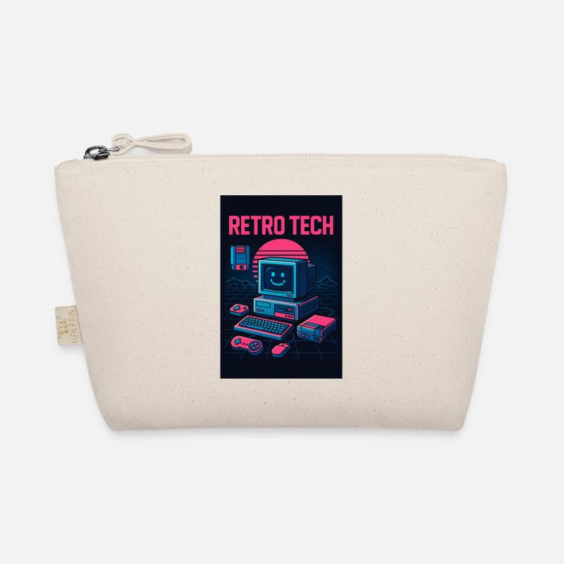 Retro Tech Computer Graphic Designer with Smile Organic Pouch