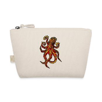 Fiery Mosaic Octopus Design - Organic Pouch - nature - Front