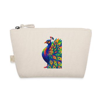 WPAP Polygon Style Animals - Peacock Portrait - Organic Pouch - nature - Front