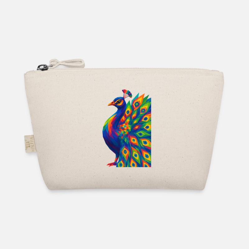WPAP Polygon Style Animals - Peacock Portrait Organic Pouch