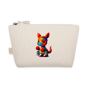 WPAP Polygon Kawaii Style Animals Baby Kangaroo Boxer - Organic Pouch - nature - Front