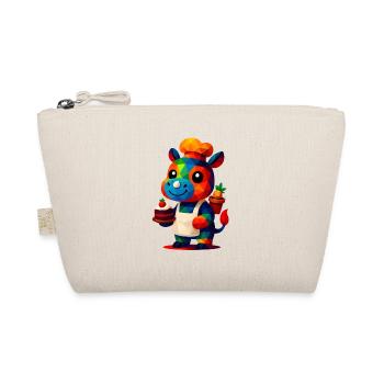 WPAP Polygon Kawaii Style Animals Baby Hippopotamus Chef - Organic Pouch - nature - Front