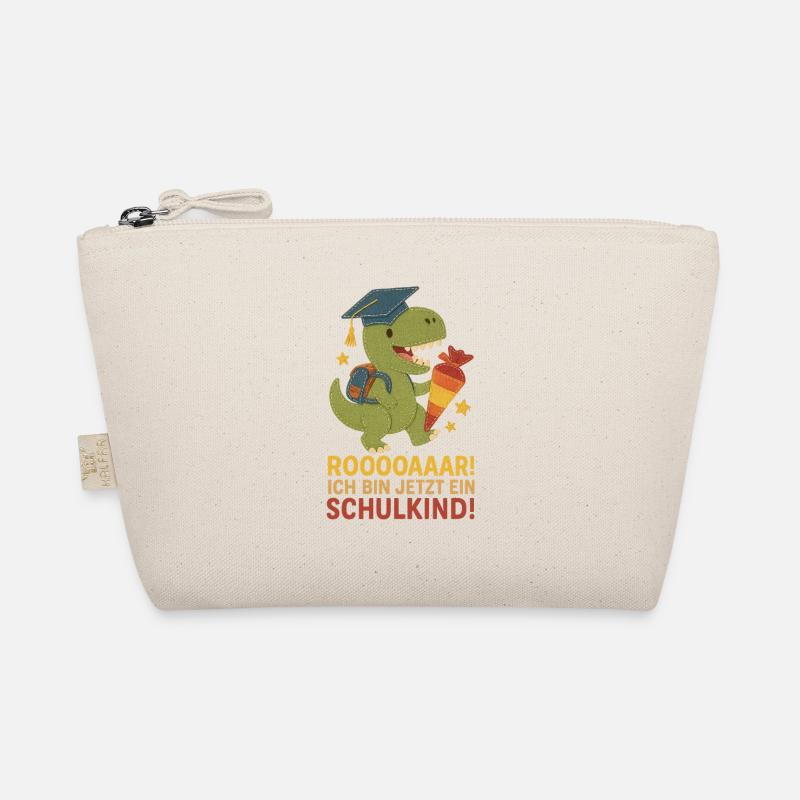 Dino Schulkind T-Rex | Einschulung Filz Stoff Look Bio-Täschchen
