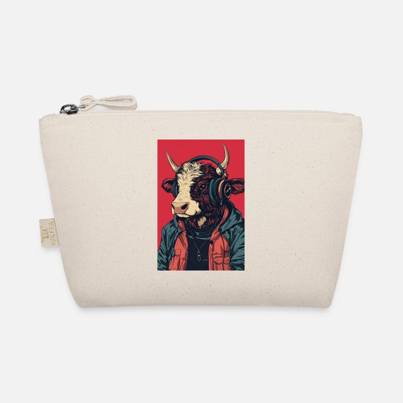 Vache hipster avec casque Trousse biologique