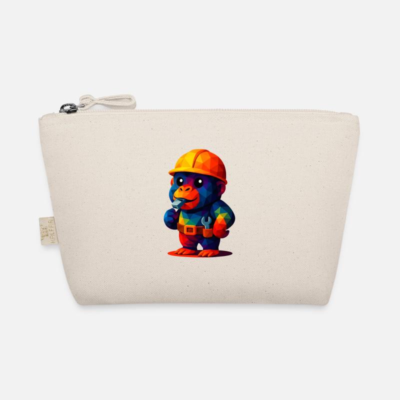 WPAP Polygon Kawaii Animals Baby Gorilla Artisan Organic Pouch