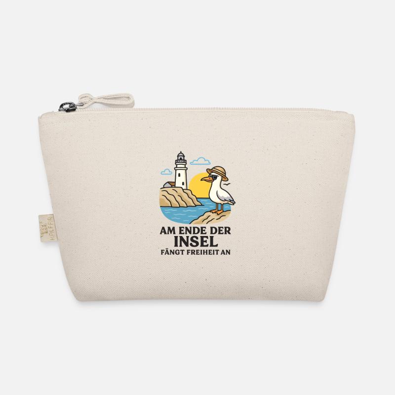 Island Sea Holiday Lighthouse Seagull Mallorca Organic Pouch