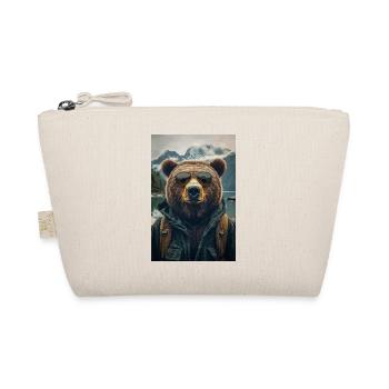 Cool Hiking Bear Explorer - Organic Pouch - nature - Front