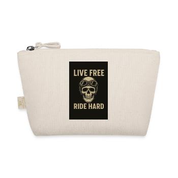 Lifestyle with skull motif and glasses - Organic Pouch - nature - Front