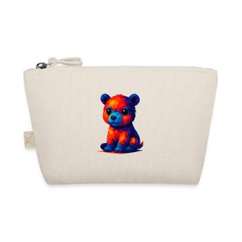 WPAP Polygon Kawaii Style Baby Grizzly Brown Bear - Organic Pouch - nature - Front