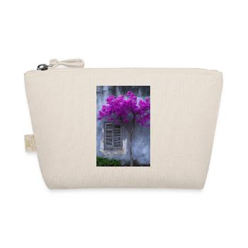 Vibrant Blossom Against Rustic Wall - Organic Pouch - nature - Front