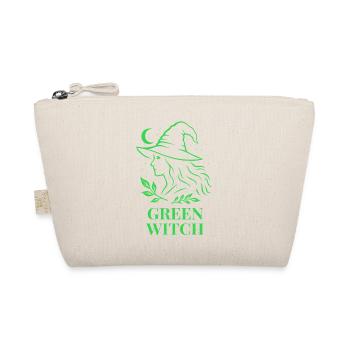 Sorcière verte avec lune et feuilles en vert - Trousse biologique - nature - Devant