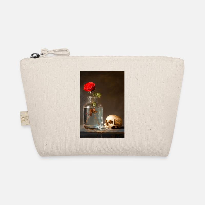 Rose and Skull Still Life Organic Pouch