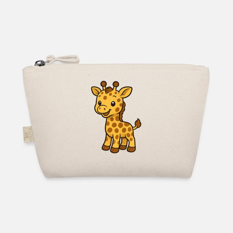 Süßer Giraffenfreund Kindermotiv - Bio-Täschchen - Natur