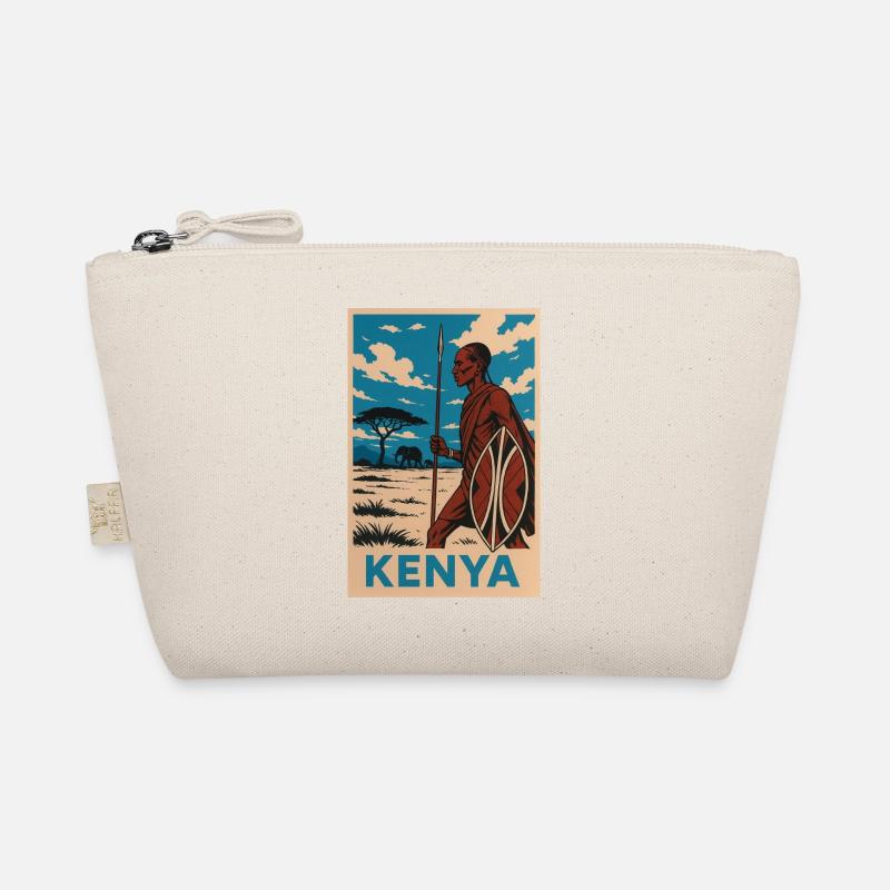 Kenya Maasai Warrior Nature Illustration - Bio-Täschchen - Natur