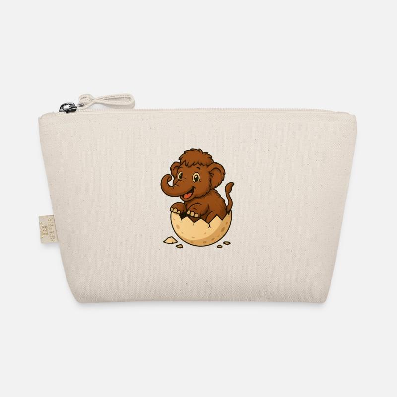 Cute baby mammoth on eggshell Organic Pouch