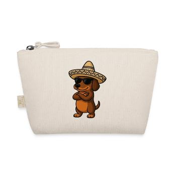 Cool dachshund with sombrero determined - Organic Pouch - nature - Front