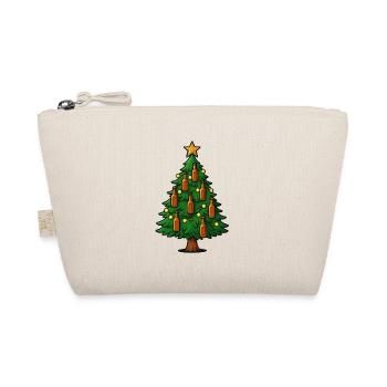 Festliche Bierflaschen Weihnachtsbaum - Bio-Täschchen - Natur - Vorne