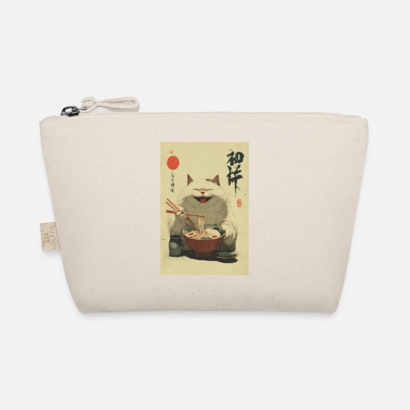 Happy White Cat Slurping Ramen Organic Pouch