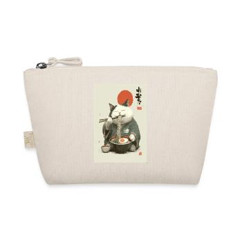 Samurai Cat Slurping Ramen - Organic Pouch - nature - Front