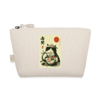 Samurai Cat Enjoying Ramen - Organic Pouch - nature - Front