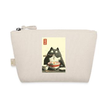 Katze mit großen Augen, die Ramen schlürft - Bio-Täschchen - Natur - Vorne