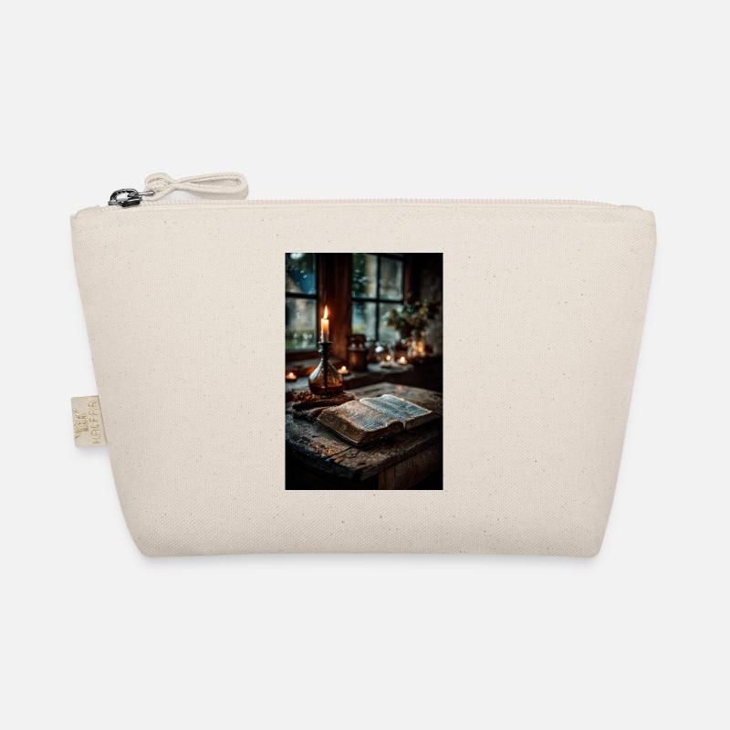 Candlelit Old Book Scene Organic Pouch