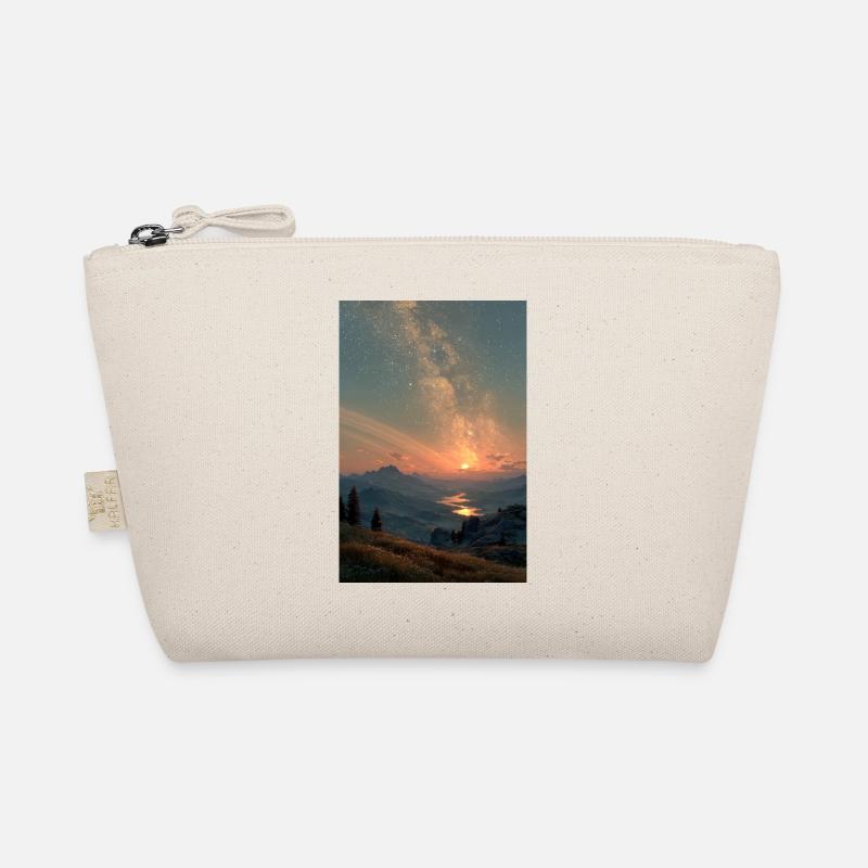 Cosmic Sunset Over Mountains Organic Pouch