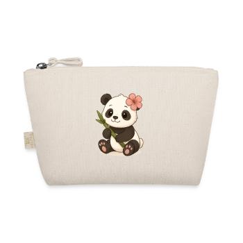Mignon panda ours avec feuille d’hibiscus - Trousse biologique - nature - Devant