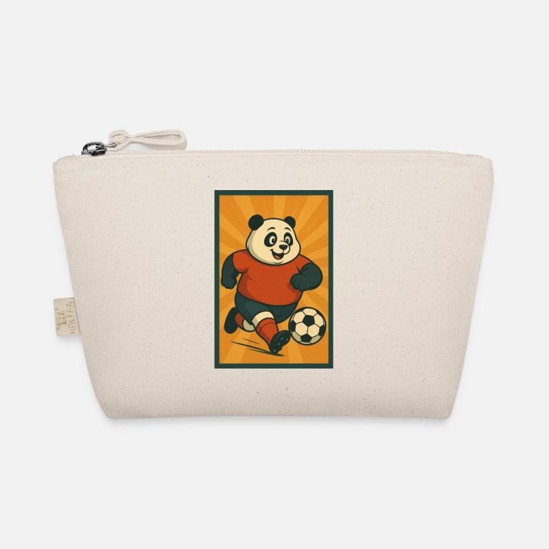 Dynamischer Fußballpanda Bio-Täschchen