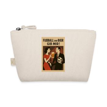 Colored soccer ball and beer spirit print design - Organic Pouch - nature - Front