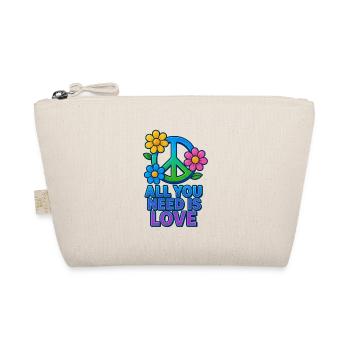 Friedliche Liebe Blumen Friedenszeichen Design - Bio-Täschchen - Natur - Vorne