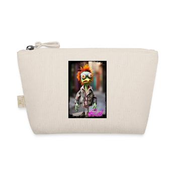 Expressive slapstick duck character doll punk - Organic Pouch - nature - Front