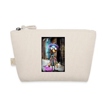 Fancy doll with colorful hair in punk style - Organic Pouch - nature - Front