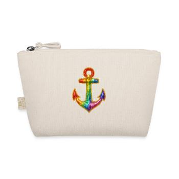 Glowing anchor in rainbow colors - Organic Pouch - nature - Front