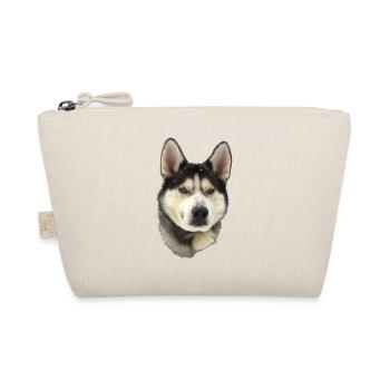 Cute Husky Pup Snowflakes Art - Organic Pouch - nature - Front