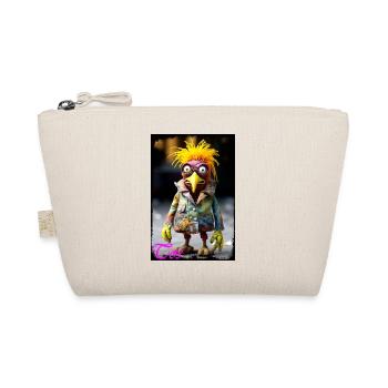 Humorous bird artist doll with colorful hairstyle - Organic Pouch - nature - Front