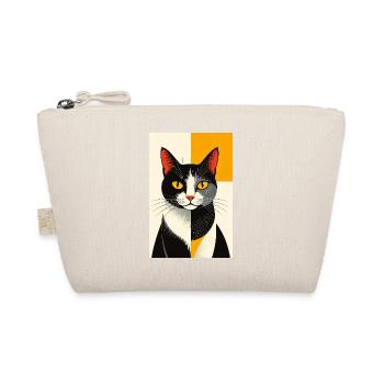 02 Avantgarde Katze R02 - Bio-Täschchen - Natur - Vorne