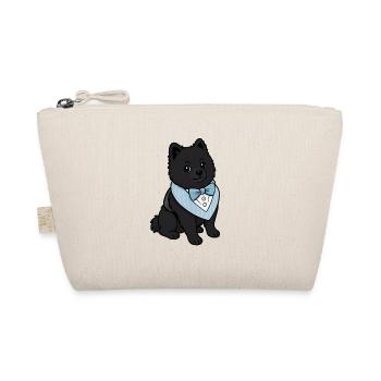 Eleganter Spitz Hund in Fliege - Bio-Täschchen - Natur - Vorne