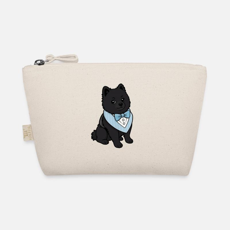 Eleganter Spitz Hund in Fliege Bio-Täschchen